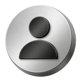 Avatar de usuario con acabado en plata 3D ubicado como elemento decorativo en la sección de preguntas frecuentes