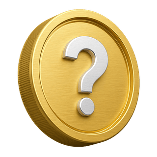 Signo de interrogación sobre una moneda de oro en 3D, usado como elemento decorativo en la sección de preguntas frecuentes