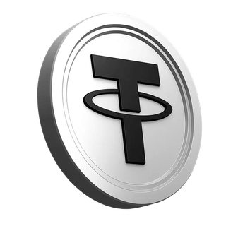 Ícono de la criptomoneda Tether USDT dentro del área de confianza de la comunidad de operaciones